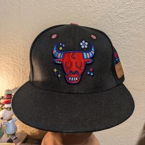 blake Jones Artist  Black Bull Embroidered Cap Snapback